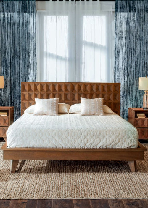 Lisbon Mid - Century Bed in Matte Brown - World Interiors