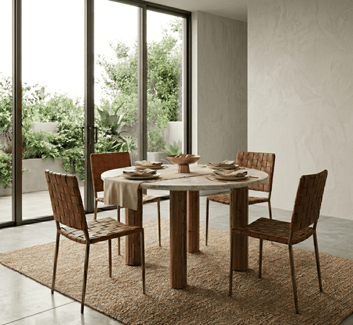 Lund x Madrid 5 - Piece Dining Set (4 Chairs + 54" Table) - World Interiors