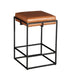 Melbourne Cognac Leather Backless Counter Stool - World Interiors