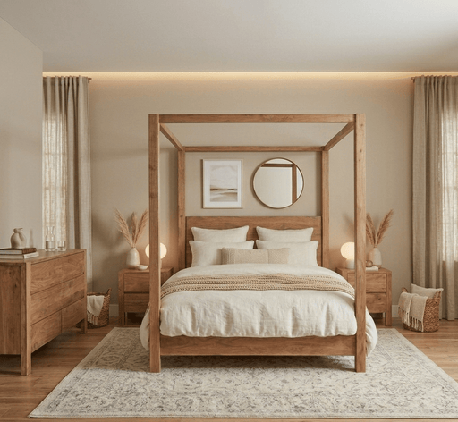 Mesa 4 - Piece Modern Bedroom Set (Queen Bed + 2 Nightstands + Dresser) - World Interiors