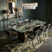 Notion 82" Dining Table in Green Marble with a Dark Mango Base - World Interiors