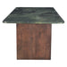 Notion 82" Dining Table in Green Marble with a Dark Mango Base - World Interiors