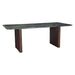 Notion 82" Dining Table in Green Marble with a Dark Mango Base - World Interiors