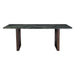 Notion 82" Dining Table in Green Marble with a Dark Mango Base - World Interiors