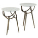 Odessa 16" White Marble Nesting Side Tables - World Interiors