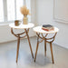 Odessa 16" White Marble Nesting Side Tables - World Interiors