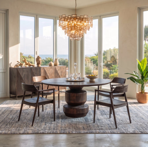 Oxford 60" Round Dining Table in Walnut - World Interiors