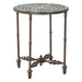 Ozark 20" Side Table with Floral Horn Inlay and Iron - World Interiors