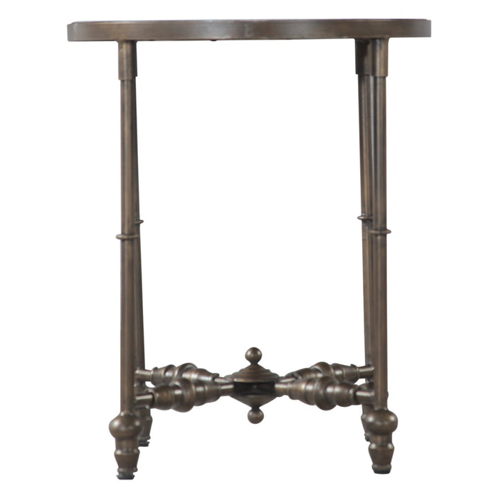 Ozark 20" Side Table with Floral Horn Inlay and Iron - World Interiors