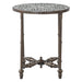Ozark 20" Side Table with Floral Horn Inlay and Iron - World Interiors