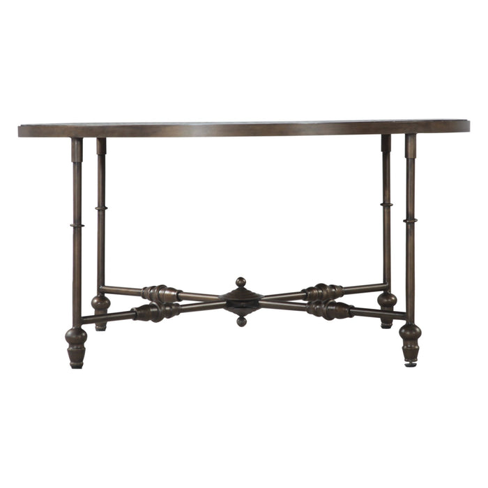 Ozark 40" Coffee Table with Floral Horn Inlay and Iron - World Interiors