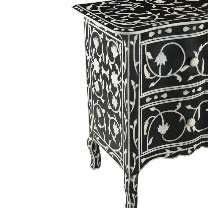 Ozark 42" Two Drawer Chest with Floral Horn Inlay - World Interiors