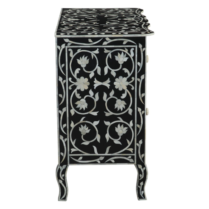 Ozark 42" Two Drawer Chest with Floral Horn Inlay - World Interiors