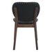 Parker 18" Round Back Dining Chair in Black Leather and Wood - World Interiors