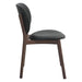 Parker 18" Round Back Dining Chair in Black Leather and Wood - World Interiors