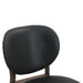 Parker 18" Round Back Dining Chair in Black Leather and Wood - World Interiors
