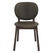 Parker 18" Round Back Dining Chair in Leather and Wood - World Interiors