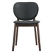 Parker 18" Round Back Dining Chair in Black Leather and Wood - World Interiors