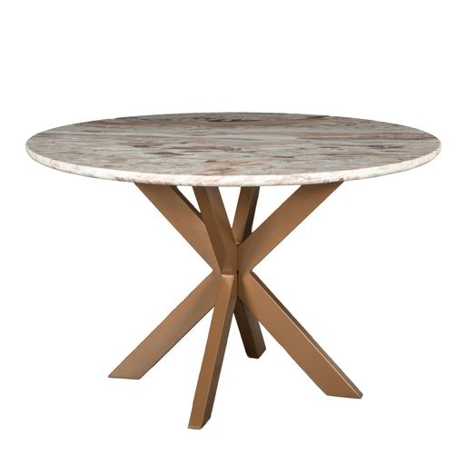 Pasadena Iron and Marble Round Dining Table - World Interiors