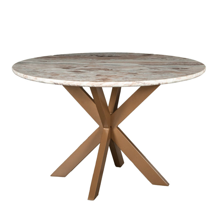 Pasadena Iron and Marble Round Dining Table - World Interiors