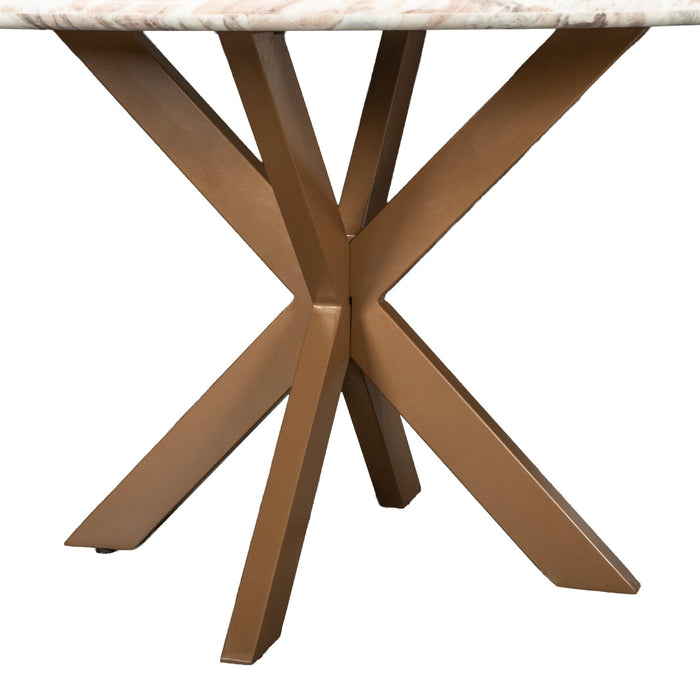 Pasadena Iron and Marble Round Dining Table - World Interiors