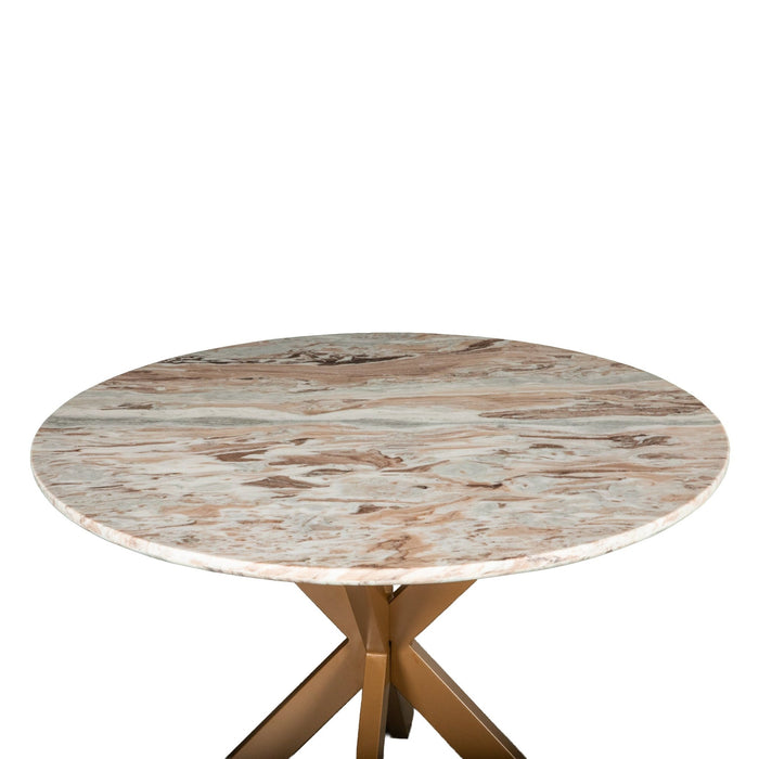 Pasadena Iron and Marble Round Dining Table - World Interiors