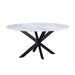 Pasadena 70" Iron and White Marble Oval Dining Table - World Interiors
