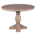 Pengrove 42-inch round dining table in light antique oak, made from solid mango wood