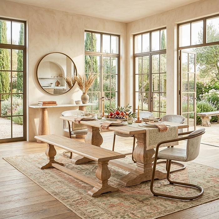 Pengrove Modern Farmhouse Dining Bench - World Interiors