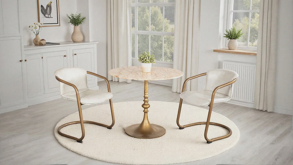 Bordeaux 36" Retro Marble Bistro Table - World Interiors