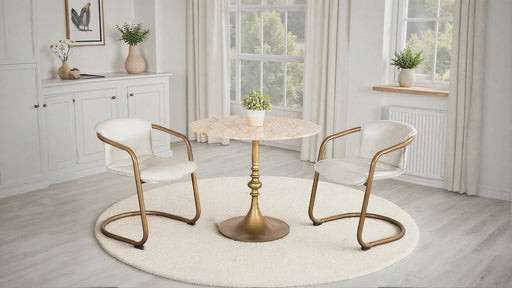 Bordeaux 36" Retro Marble Bistro Table - World Interiors