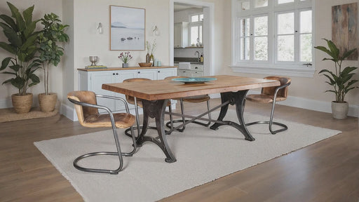 Blayne 80" Rustic Farmhouse Live - Edge Dining Table - World Interiors