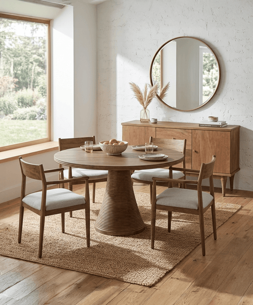 Provence 54" Round Dining Table in Natural Brown - World Interiors