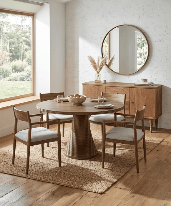 Provence 54" Round Dining Table in Natural Brown - World Interiors