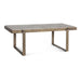 Rhodes Industrial Marble Rectangular Coffee Table with Antique Brass - World Interiors