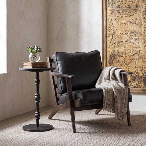 Rochester 10" Modern Green Marble Side Table - World Interiors