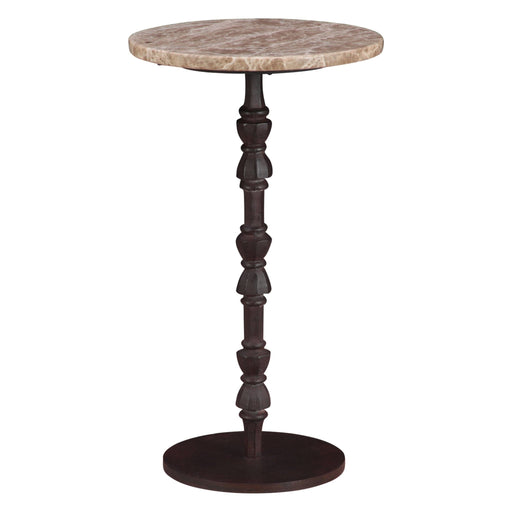 Rochester 12" Modern Light Emperador Marble Side Table - World Interiors