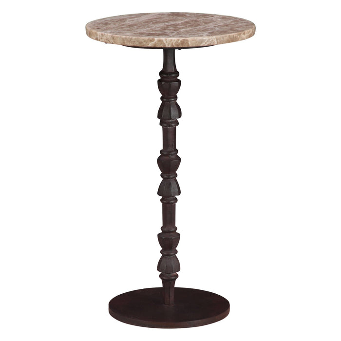 Rochester 12" Modern Light Emperador Marble Side Table - World Interiors