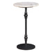 Rochester 12" Modern White Travertine Side Table - World Interiors