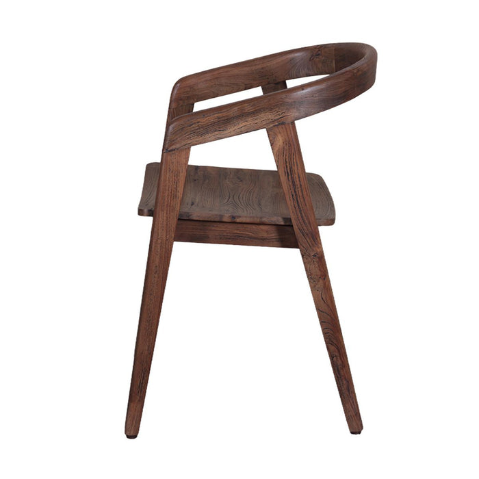 Round Back Solid Wood Dining Chair | Reclaimed Wood Finish