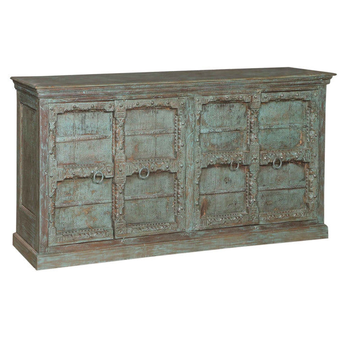 Solid Wood Sideboard | Hand Carved Reclaimed Wood Cabinet