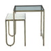Sonoma 22" Nesting Side Table with Glass and Marble Top - World Interiors