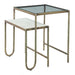 Sonoma 22" Nesting Side Table with Glass and Marble Top - World Interiors