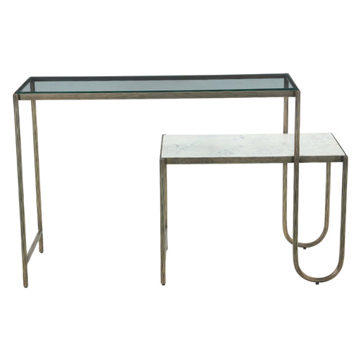 Sonoma 50" Nesting Console Table with Marble and Glass - World Interiors