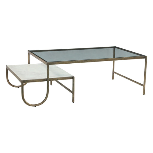 Sonoma 52" Nesting Coffee Table with Glass and Marble Top