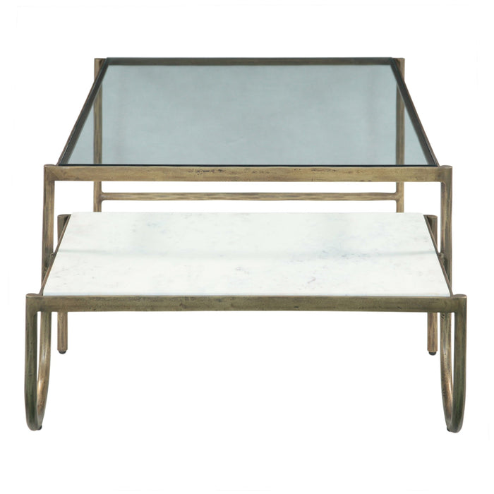 Sonoma 52" Nesting Coffee Table with Glass and Marble Top