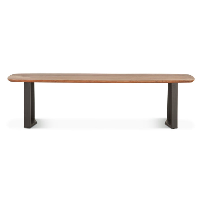 Sorrento 68" Bench in Smoked Acacia - World Interiors