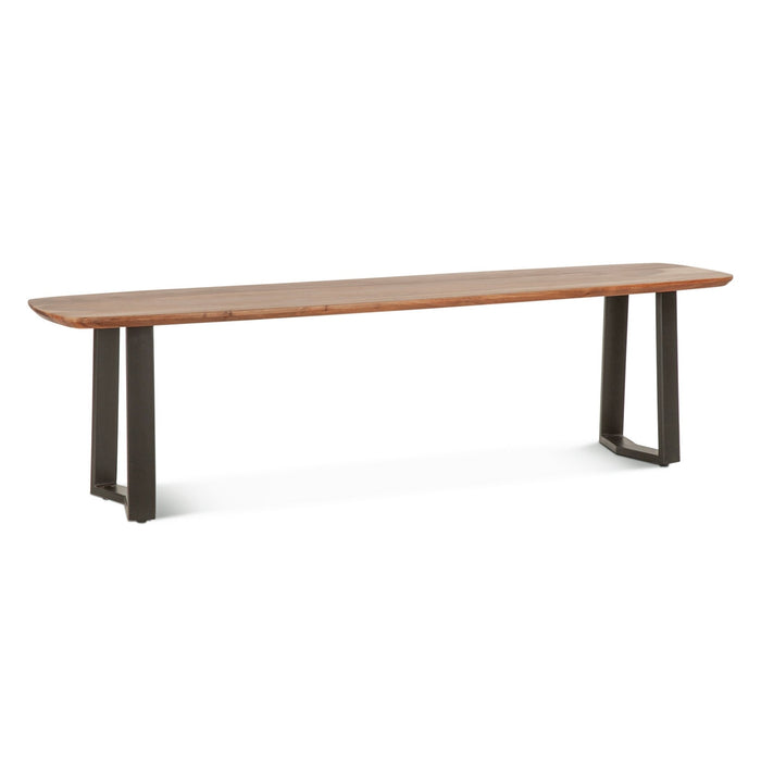Sorrento 68" Bench in Smoked Acacia - World Interiors