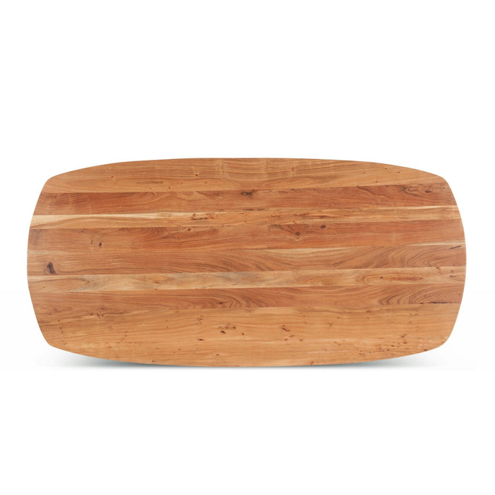 Sorrento 82" Smoked Acacia Wood and Iron Dining Table - World Interiors