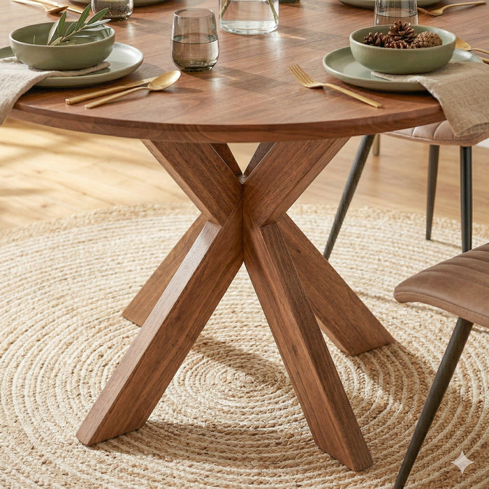 Stockholm 54" Weathered Acacia Wood Round Dining Table - World Interiors